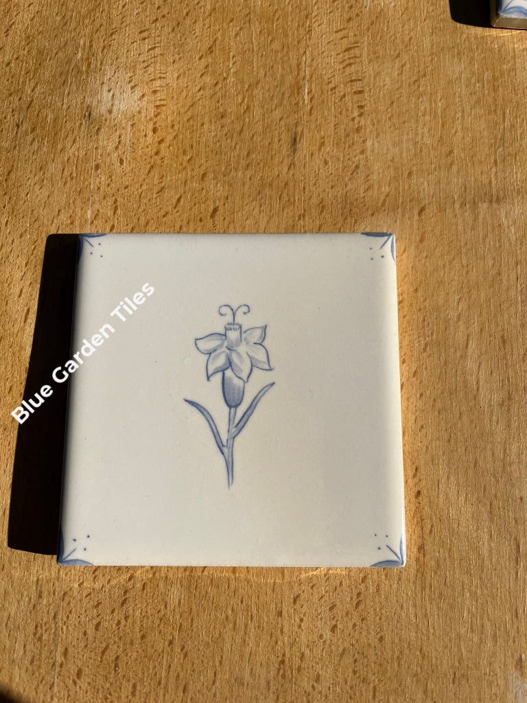 Butterfly And Flowers: Set Of Nine 4.25 French Country Tiles Portuguese Style Hand Painted