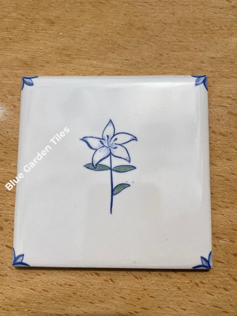 Nine Hand Painted Tiles Polychromatic Delft Style 4.25