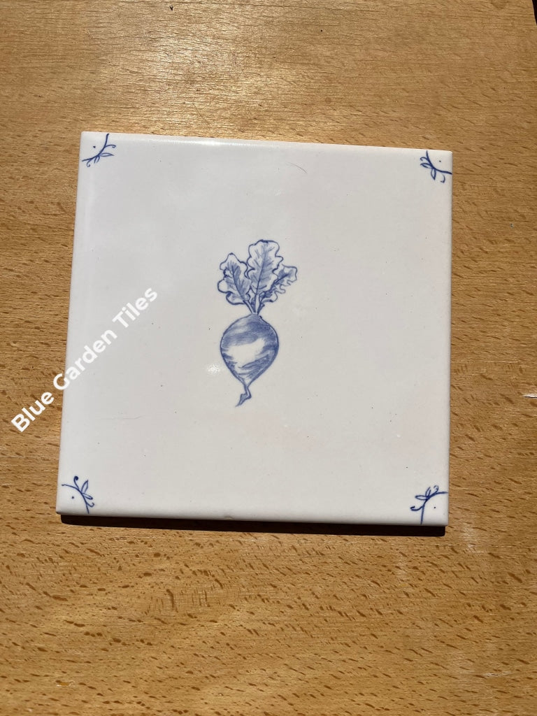 At The Farmers Market: Set Of Six 6 Hand Painted Tiles French Country