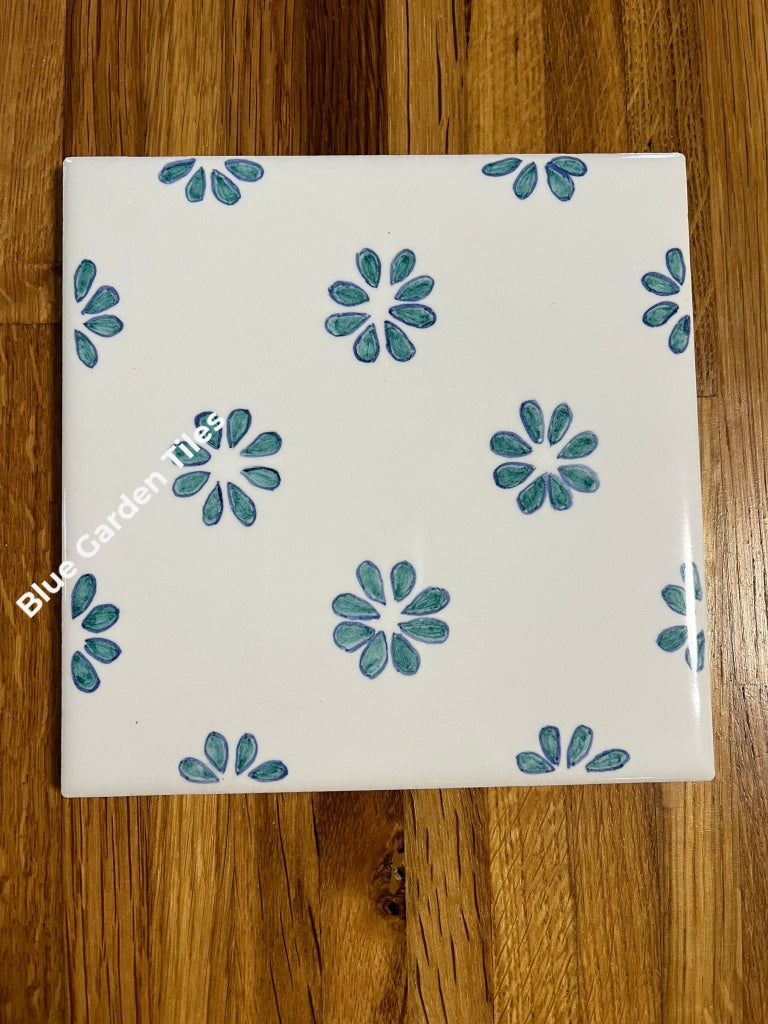 Set Of Four - 6 French Country Hand Painted Tiles Backsplash Wall Decoration