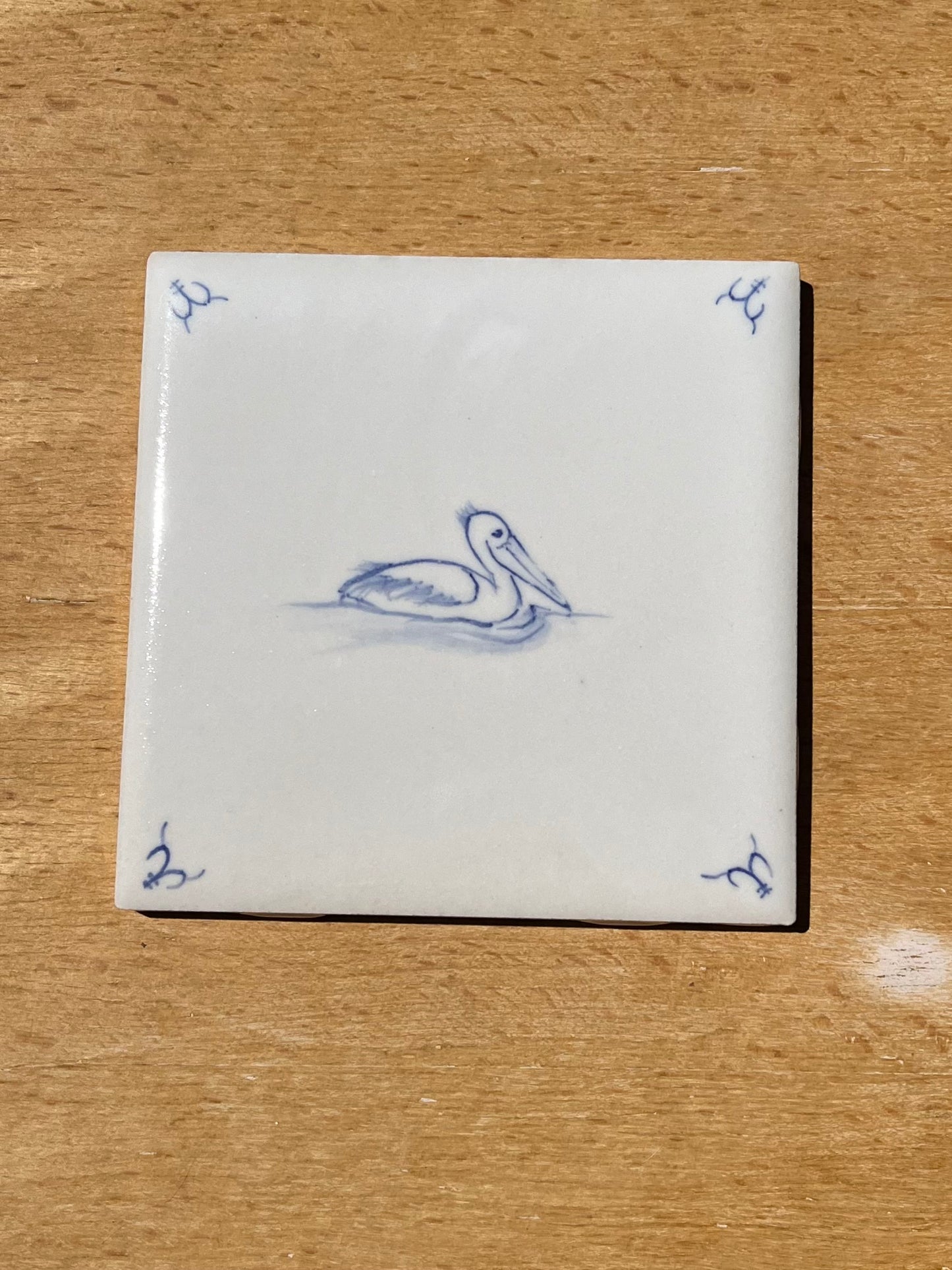 Hand painted Delft style tiles for backsplash - set of 15 - 4.25" tiles - Sea creatures motif