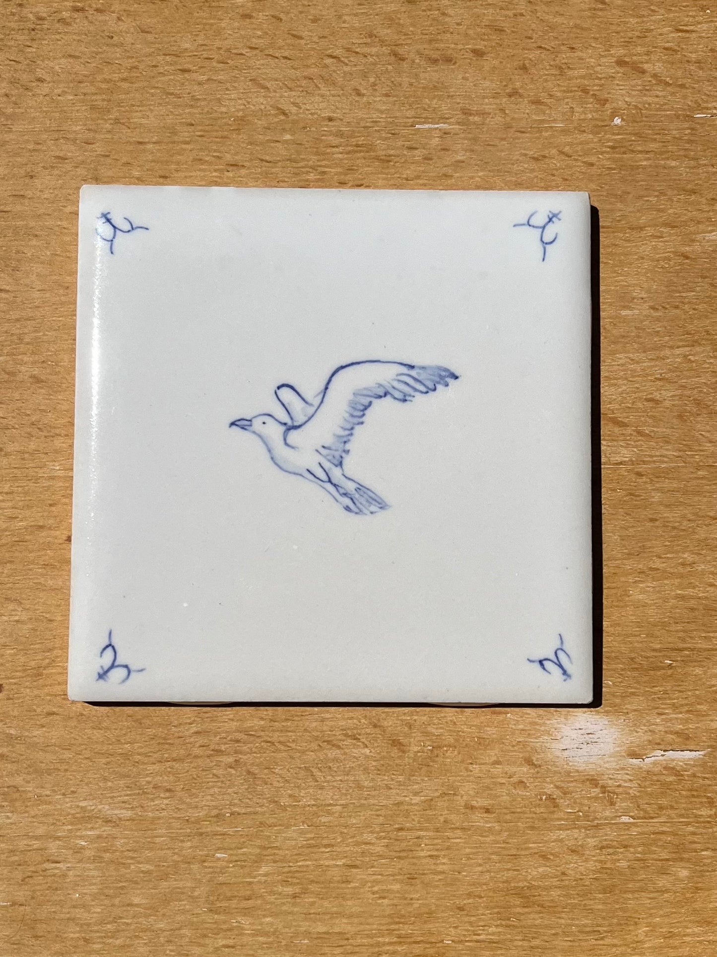 Hand painted Delft style tiles for backsplash - set of 15 - 4.25" tiles - Sea creatures motif