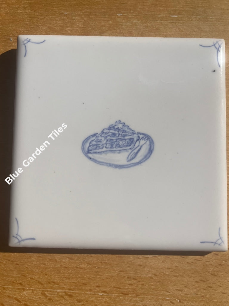 Berries And Pie: Set Of Ten 4.25 Hand Painted Tiles