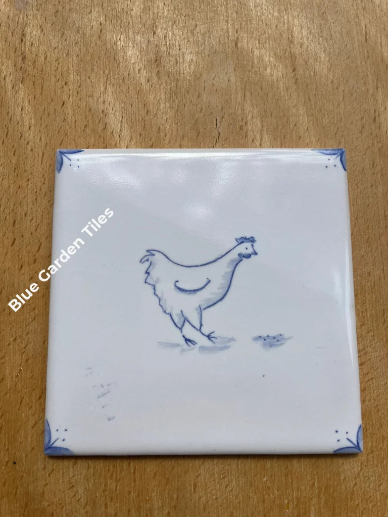 Farm Motif - Delft Style Tiles For Back Splash Set Of Five 6 Hand Painted French Country