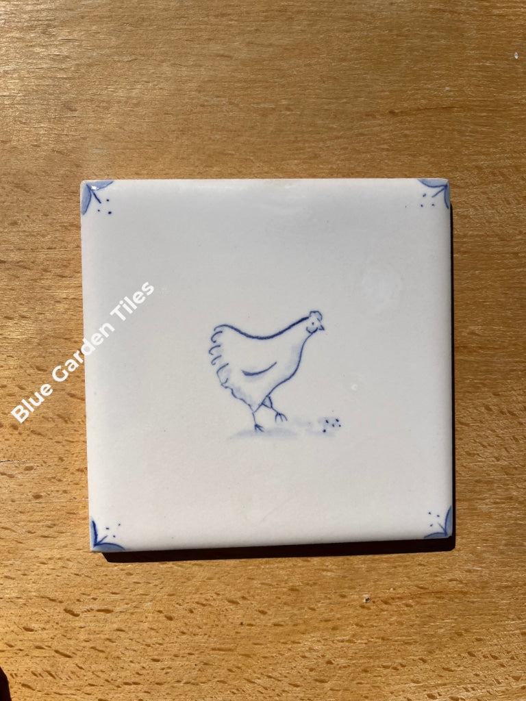 Farm Motif - Delft Style Tiles For Back Splash Set Of Nine 4.25 Hand Painted French Country