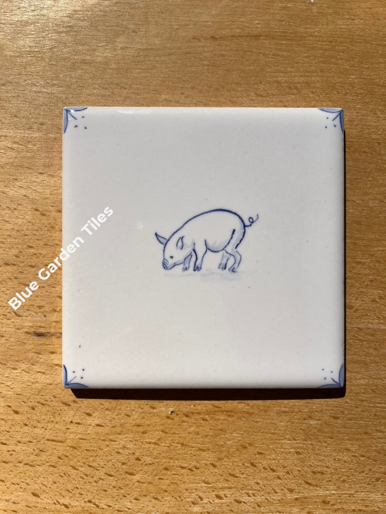 Farm Motif - Delft Style Tiles For Back Splash Set Of Nine 4.25 Hand Painted French Country