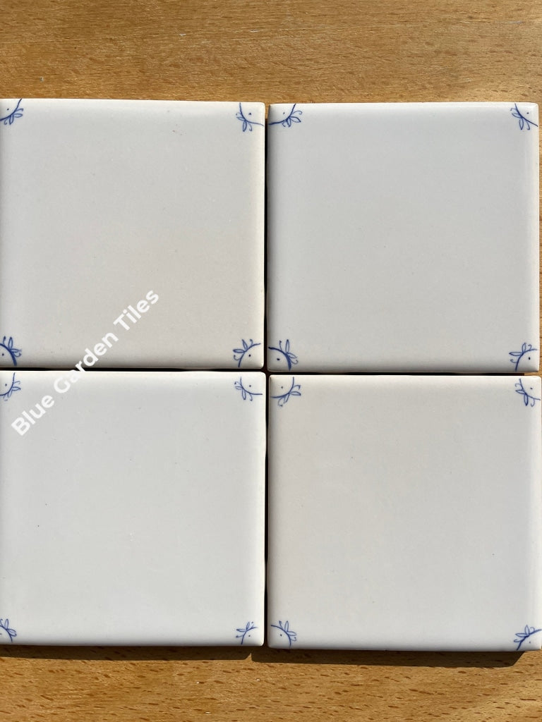 Set Of Nine 4.25 French Country Wall Tiles For Back Splash Ceramic Tile Panel Blank With Hand