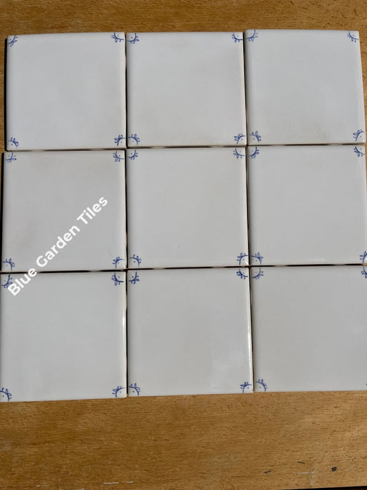Set Of Nine 4.25 French Country Wall Tiles For Back Splash Ceramic Tile Panel Blank With Hand