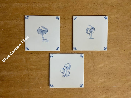 Set Of Three Hand Painted 6 Tiles Trivets